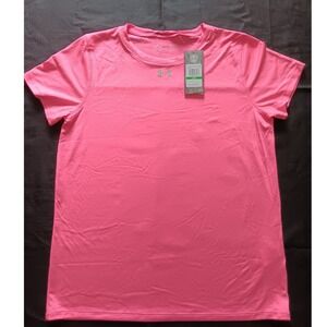 Under Armour Womens HeatGear Loose Fit Short Sleeve T-Shirt Pink 1305510 Large